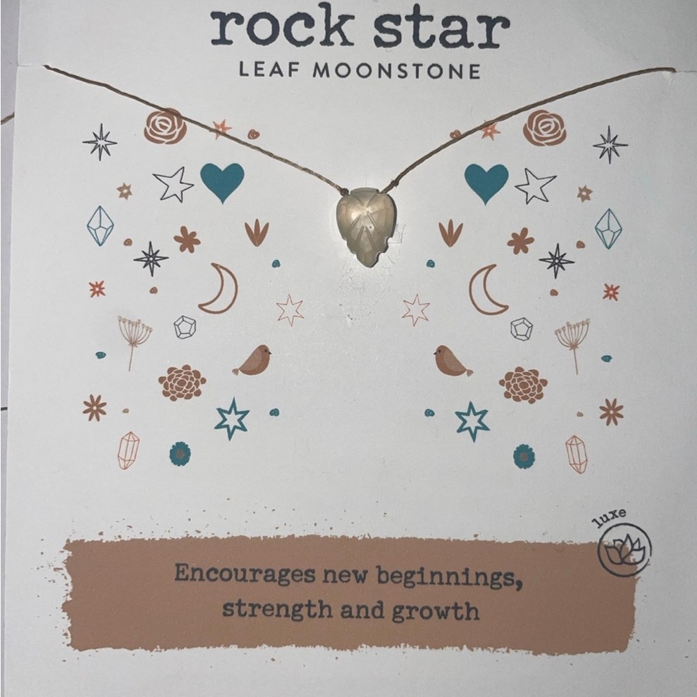 Leaf Moonstone Necklace - Gold